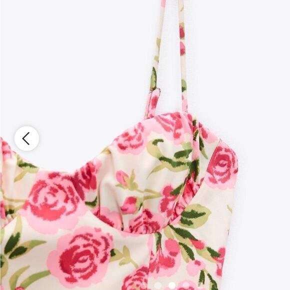 Zara Red and Pink Spaghetti Strap Corset Mini Dress - Picture 11 of 12